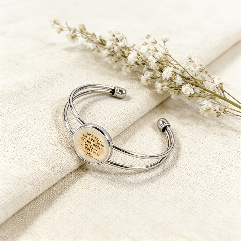 Adjustable Opening Bracelet with Round Badge Design